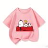 Boys Girls Short Sleeve T Shirt Lovely Snoopy Cartoon Crew Neck Casual Summer Street Fashion Tops