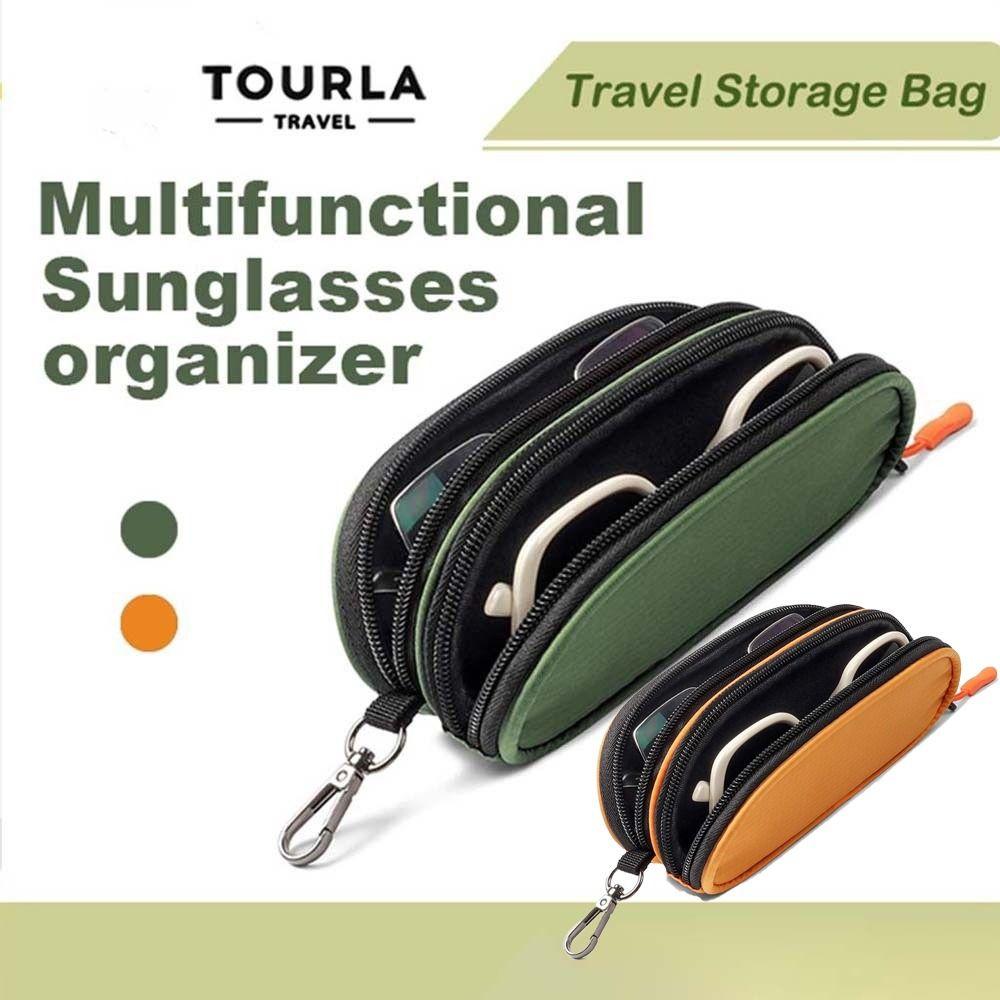 Large Capacity Double-layer Glasses Organizer Cloth Glasses Protective Pouch  Daily