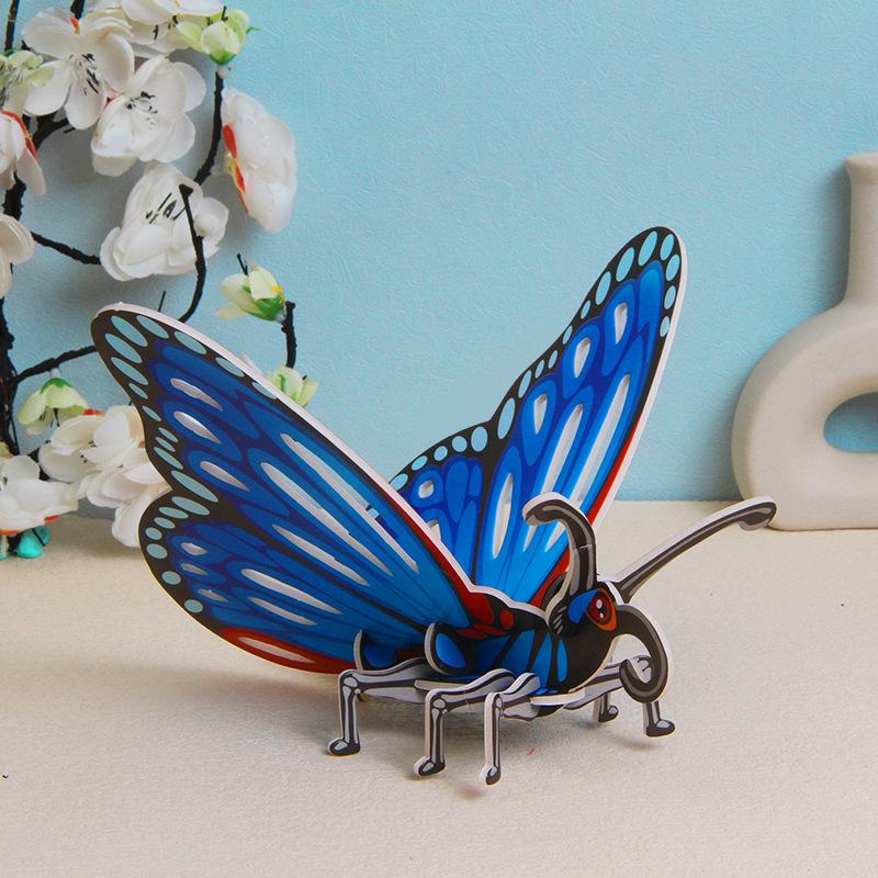 DIY Paper 3D Puzzle Insects Butterfly Bee Cognition Handmade Assemble Educational Toy for Kids WL-2