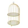 Golden Jewelry Holder Cupcake Stand Makeup Organiser Women , Double Layer, Others
