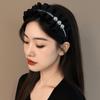 Rhinestone Black Hairband Cloth Wrinkle Headband Luxury Women Hair Hoop  Daily