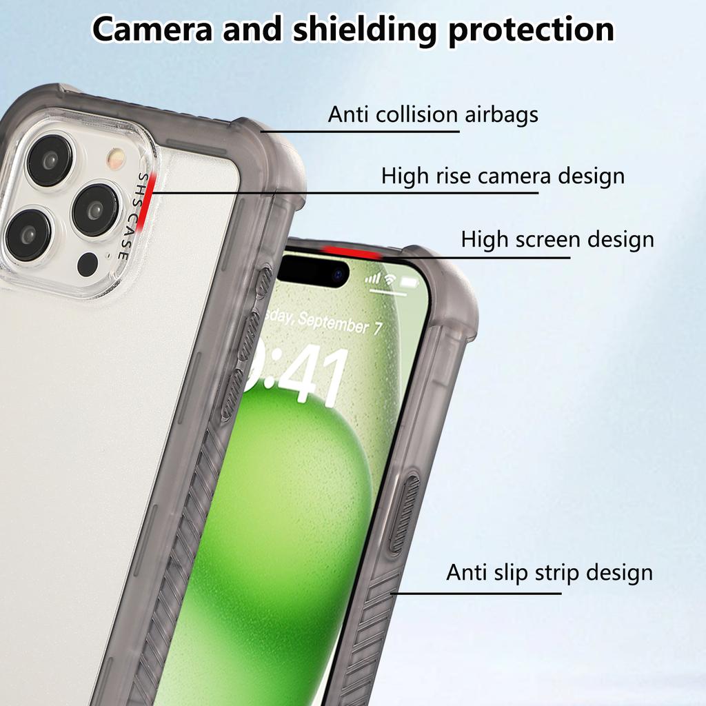 For iPhone 16 Pro Max Matte Case TPU+PC 3-in-1 Protective Phone Cover