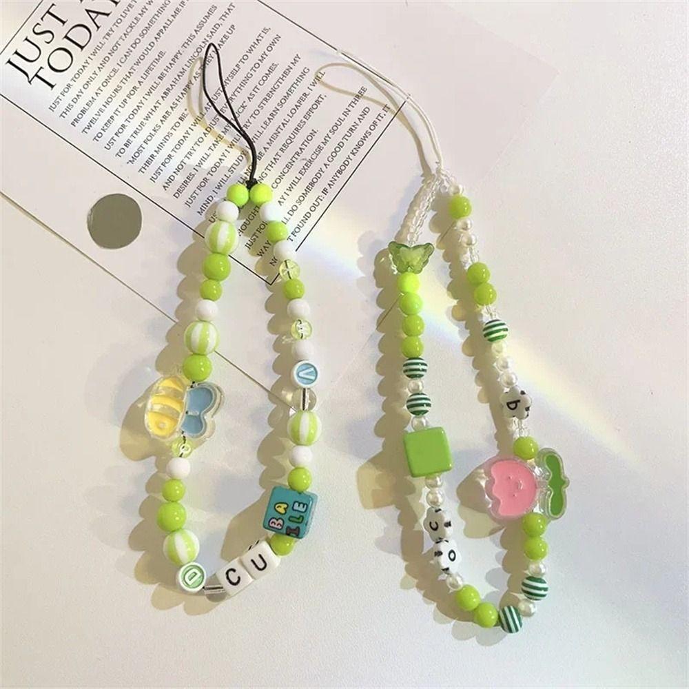Crystal Bracelet Mobile Phone Lanyard Sweet Girls Cellphone Chain Beaded Phone Strap Women Girl