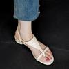 Vacation Style Mid-summer~ Niche Toe Sandals Women's Summer T-band Comfortable and Absolute Sub Low-heeled Open-toed Beach Shoes