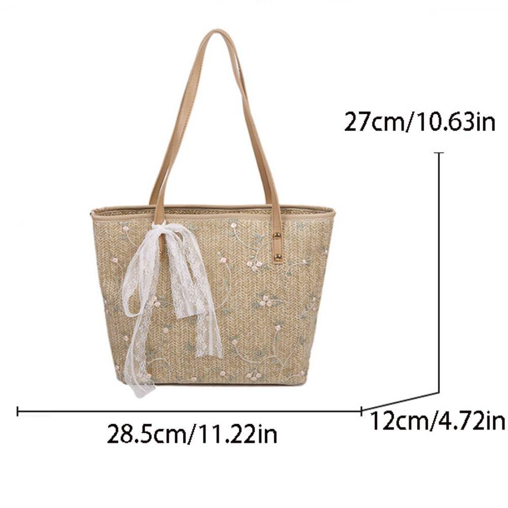 Large Capacity Beach Bag Handmade Tote Bag Single Shoulder Handbag  Shopping