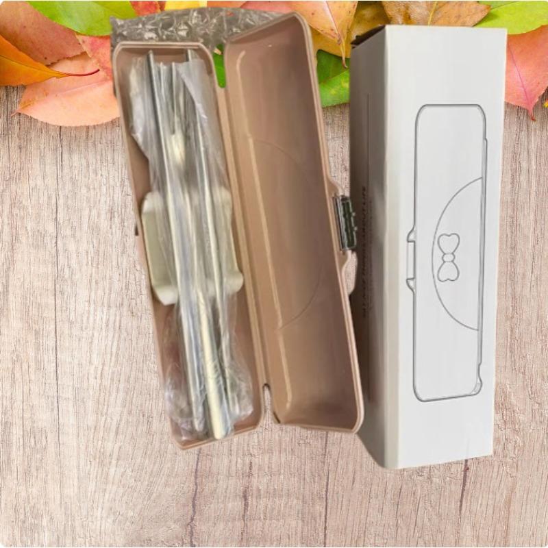 2/3 Pieces Stainless Steel Flatware Portable Reusable Cutlery Set Travel Utensils Set with Case,for Camping and Offic