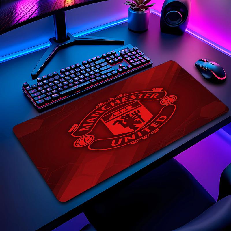 Manchester United Football Pattern Mouse Pad Non?Slip Rubber Base Gaming Mousepad For Desk Office Home