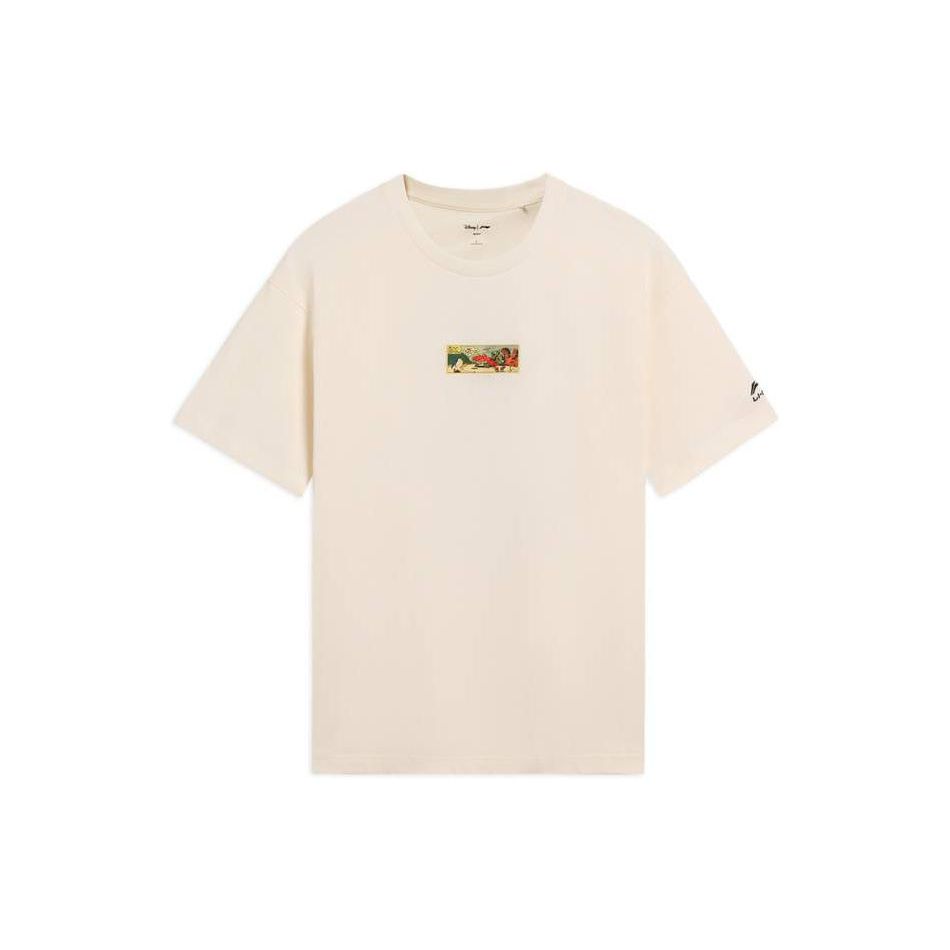 

Li Ning X Disney Mickey Series SS22 Мультяшный принт с животными и буквами Свободная футболка с коротким рукавом Мужские топы Молочно-белый AHSS247-1 L