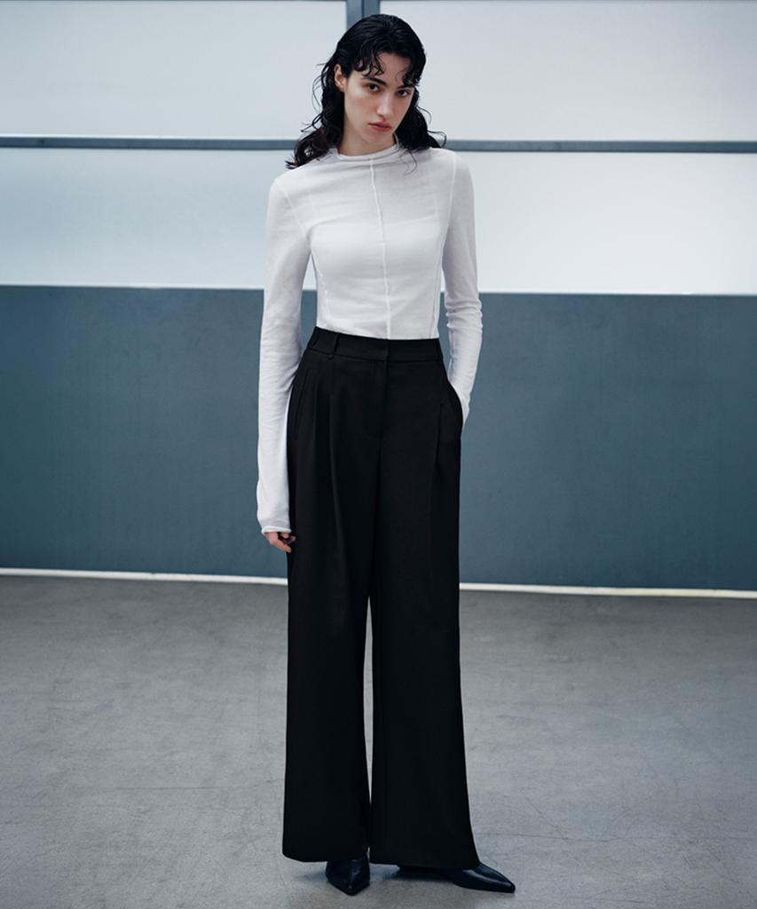 Boleugosesia 26Ss Double-Pleated Wide Pants Black