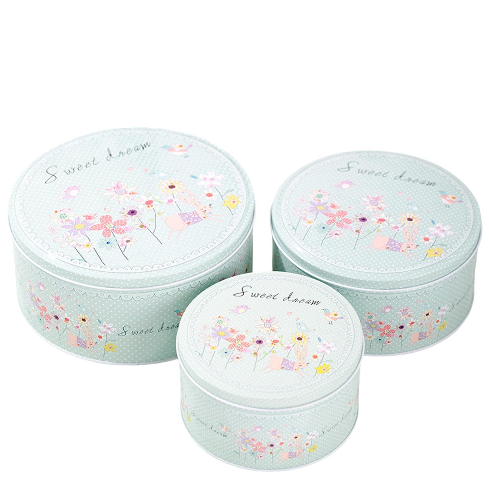 

Easter Decorations, Tin Boxes, Colorful Easter Bunny Storage Boxes, 3-piece Set One Size