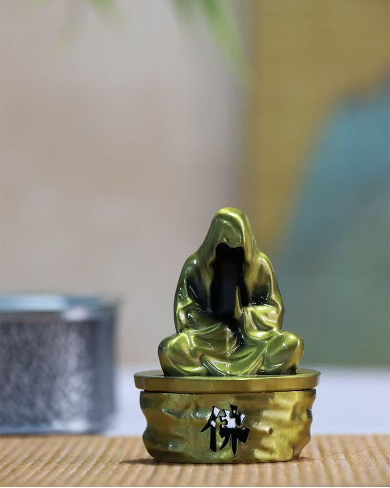 

Zen meditation without reflection or worry, Buddha incense burner, home indoor sandalwood incense burner, decorative ornament