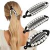 Fashion Pearl Rhinestone Banana Hair Clip Bling Decor Hair Barrettes for Girls Birthday Gift Daily Outing Hair Accessories