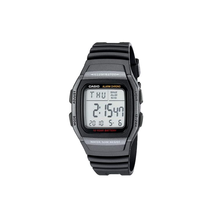 

Casio Digital Series Square Fashion Retro Casual Outdoor LCD Display Waterproof Quartz Movement Resin Strap Men Watches White W-96H-1BVDF Regular Watch Box,Black Strap