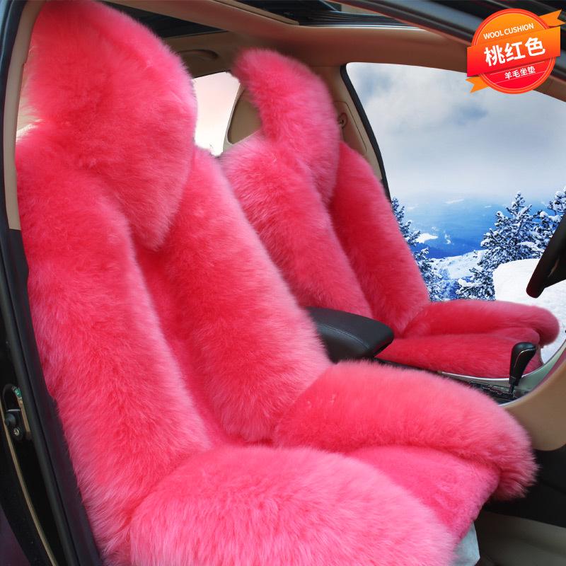 Cuscino Universale per Sedile Auto in Lana e Peluche Invernali - Antiscivolo, Caldo, Coprisedile Lunga Pila per Sedile del Conducente