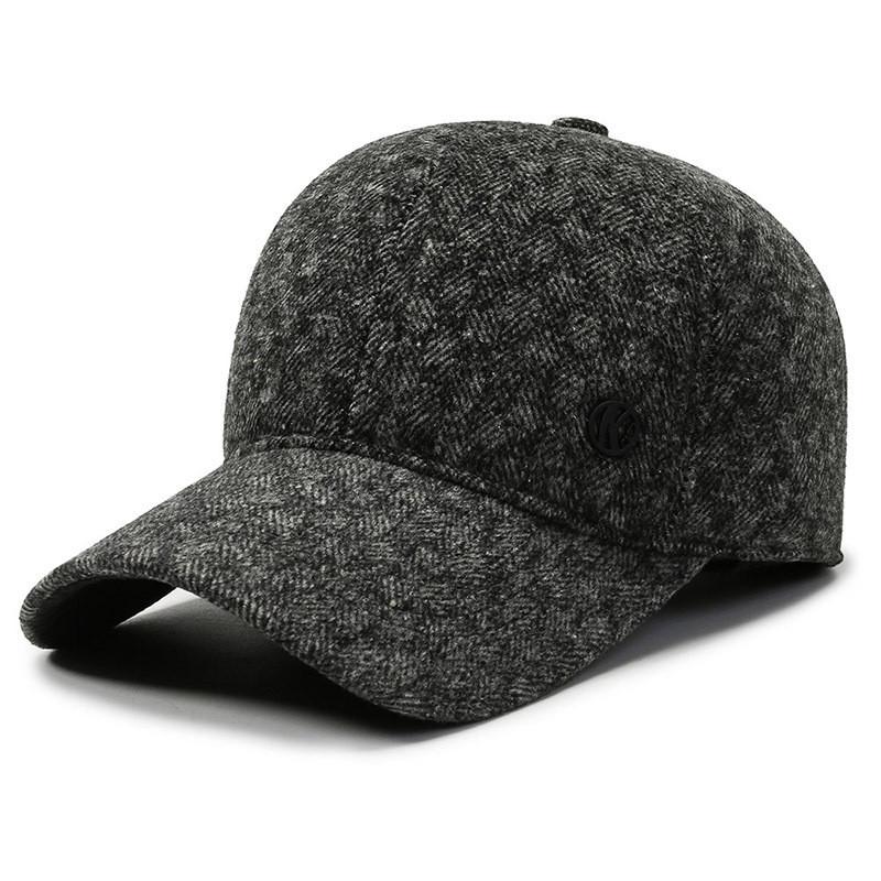 Baseball Lattice Pattern Cap Ear Protecting Peaked Caps Fashion Gift Headwear
