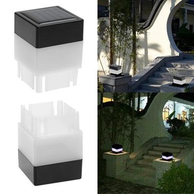 Waterproof Outdoor Column Head Lamp Solar Powered LED Fence Deck Post Lamp for Patio Garden Landscape Decoration