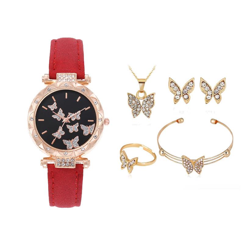 Damenuhr, Modische personalisierte einfache Uhr Schmetterling Digitaluhr mit Armband