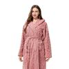 Bademäntel mit Kapuze aus Jacquard-Fleece für Damen und Herren – Warme, dicke lange Roben für Herbst und Winter