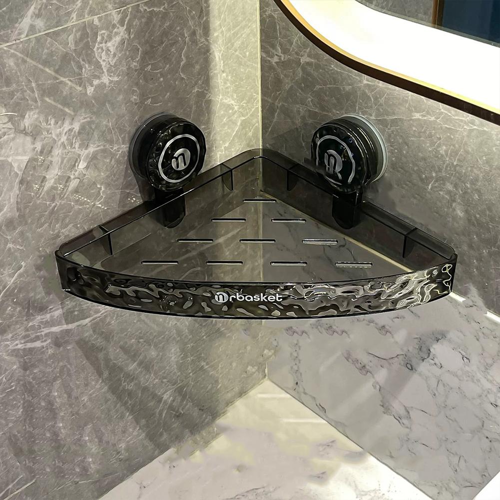 Adhesive Bathroom Shower Organizer with 4 Hooks Wall Mounted Organizer for Shampoo Conditioner Adhesive Plastic Shower Organizer