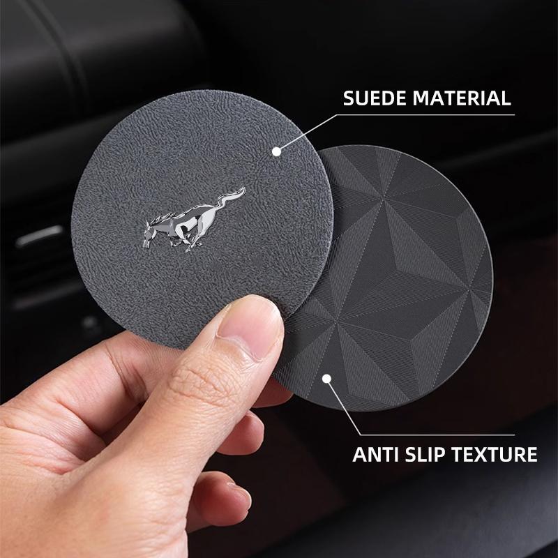 Car Sticker Car Coaster Water Cup Slot Non-Slip Mat Suede Pad Accessories For Ford mustang Shelby GT GT500 GT350 Convertible Mac