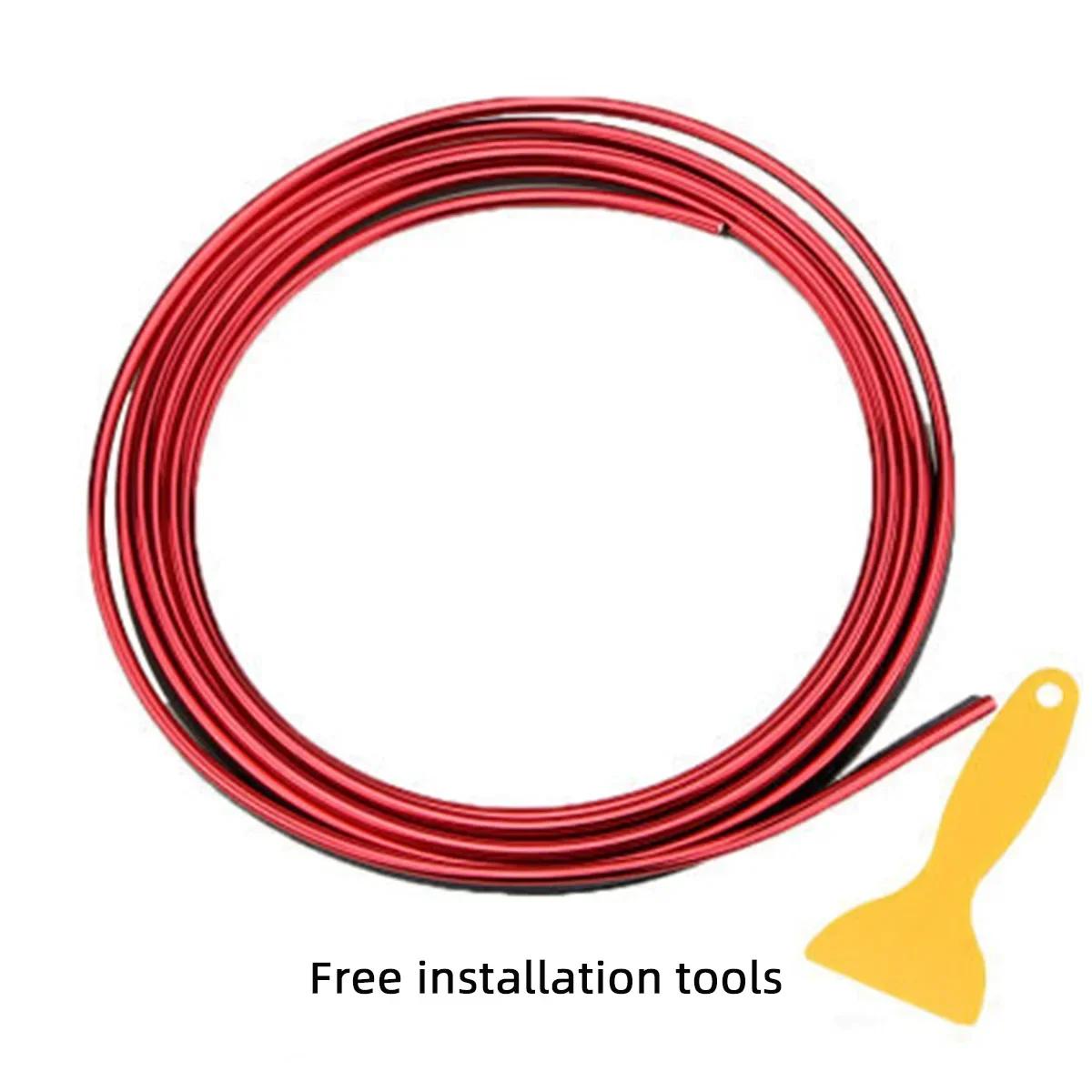 

Декоративна смуга для автомобіля Гальванічне покриття Червоний Сріблястий DIY Модифікація Центральна консоль Інтер єр Дверна наклейка Лінія Червона 5 метрів Автозапчастини червоний