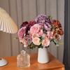 Rose Artificial Peony Flowers Landscape Silk Hydrangea Fashion Bridal Bouquet  Wedding Arrangements