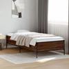 VidaXL Bed Frames Brown Oak 100x200 Cm Engineered Wood and Metal, Bed, Guest Bed, Single Bed, Bedroom Furniture At 844965