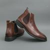 Men’s Chelsea Short Boots Business Formal High Top Boots Brown Tuxedo Ankle Boots Black Boots Large Size