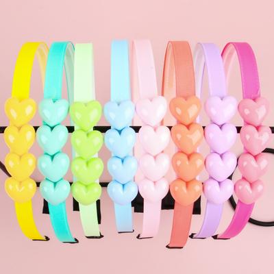 1 Stück Niedliche Herz-Stirnbänder für Mädchen Bonbonfarbene Herzförmige Haarbänder Zähne-Stirnband Kinder Kinder Party Schule Haarschmuck