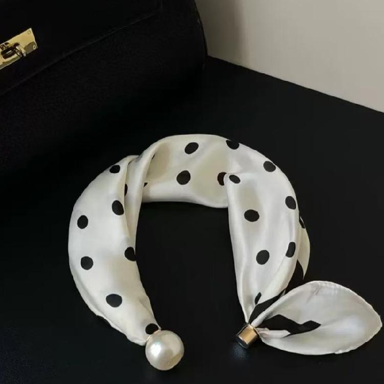 Atmungsaktiver Perlen-Hals-Schal Magnetverschluss Französisches Muster Seidenschal für Arbeit und Freizeit Halsbekleidungs-Accessoires