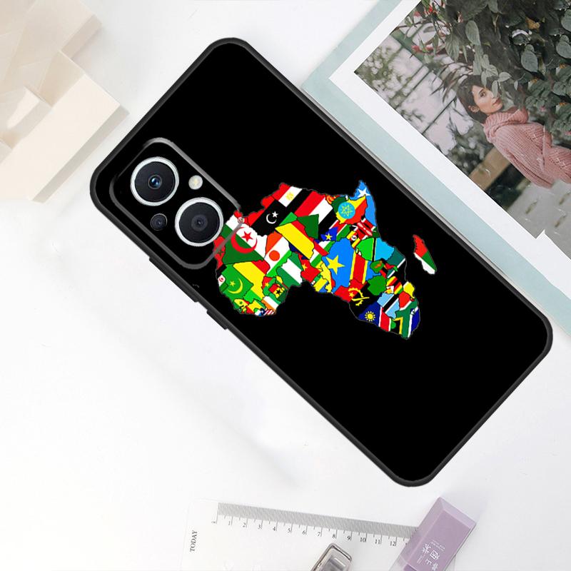 Africa Map Geography Case For OPPO Reno 11F 4Z 5Z 8T 10 Pro 4 6 7 8 5 Lite OPPO Find X6 Pro X2 X3 X5 Lite Cover