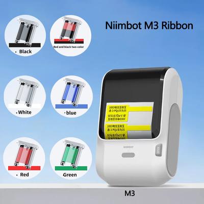 Cinta de Impresora de Etiquetas de Transferencia Térmica Niimbot M3 Negro Blanco Rojo Dorado Verde Azul Impresión a Color Cinta de Carbono Almacenamiento a Largo Plazo