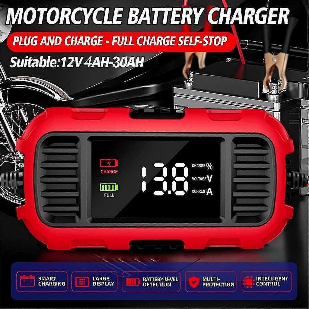 12V 2A Car Battery Charger Digital Display Smart Battery Charging Tool Trickle Charger Maintainer fo