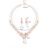 GemChic Women's New Exquisite Alloy Hollow Flowers Crystal Zircon Drops Pendant Necklace Earrings Two Piece Set Birthday Christmas Jewelry Gift