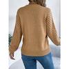 Neuankömmling Damen Sweatshirt Herbst/Winter Lässig Einfarbig Rundhalsausschnitt Schnürung Glockenärmel Pullover Damen Strickpullover