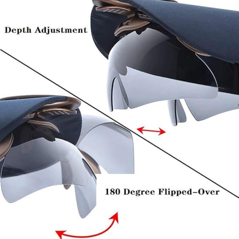 Non-Polarized Clip On Sunglasses for Men Night Vision Polarized Hat Visors Clips Hat Clip On Adjustable Eyeglasses Men's Fishing Cycling Golf Eyewear