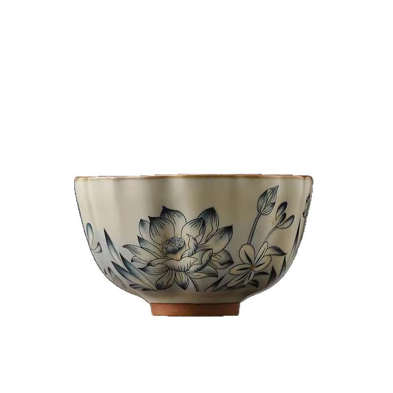Ru Kiln Opening Can Raise Ceramic Tea Cup Pu'Er Tea Cup Master Cup Tea Cup Single Cup Tea Bowl Household Personal Cup