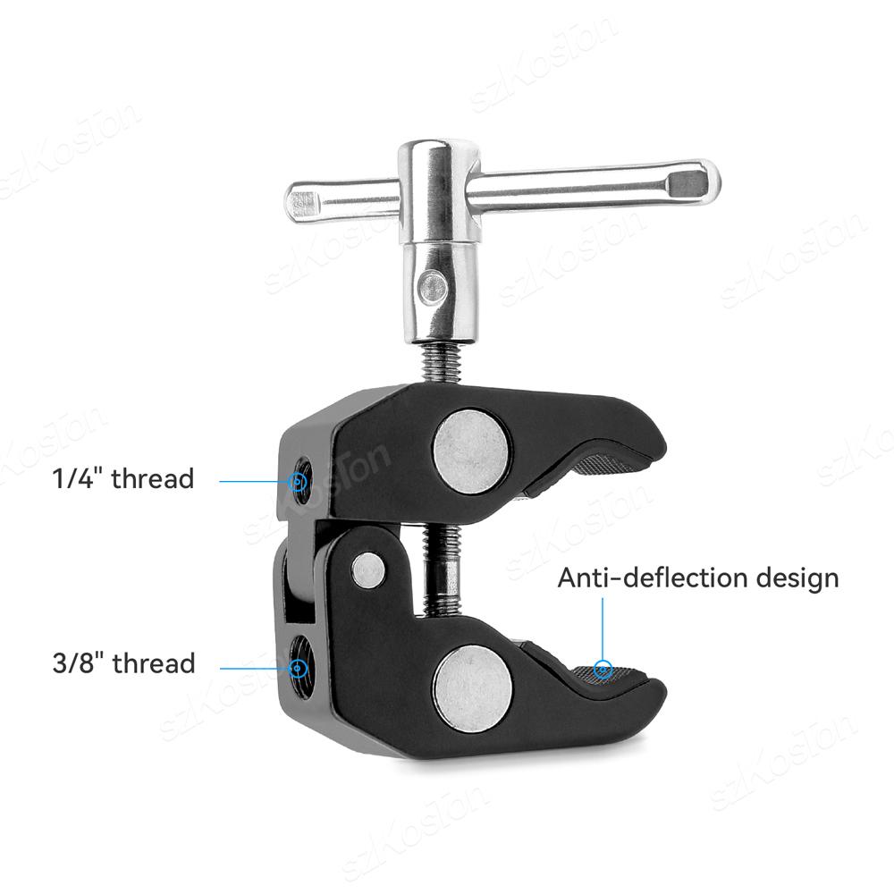 Super Clamp with 1/4 3/8 Thread for Photography Camera Monitor Plate Glass LED Light Umbrellas Shelves Cross Bars Accessories