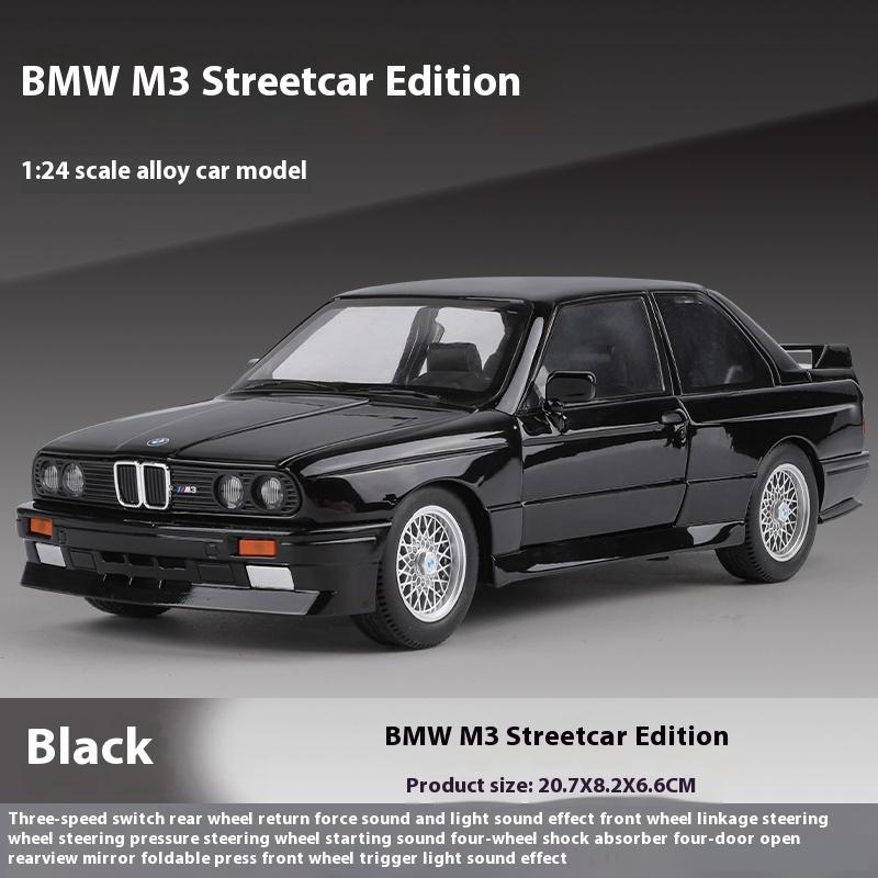 1/24 BMW M3 1988 Straßenauto Diecast Legierung Metall Modellauto Sammlung Hobbys Dekorative Ornament Geschenkbox für Freund Geschenk