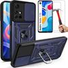 Case and Tempered Glass - Xiaomi - Redmi Note 11S - Navy Blue - Anti-Scratch - Army Style