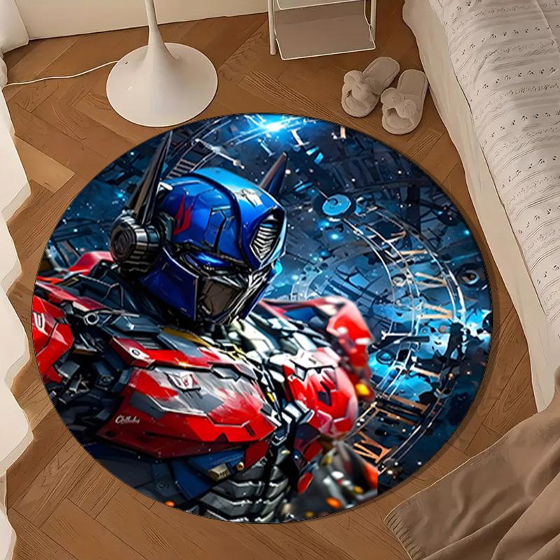 Robotic Warrior Design Round Rug for Livingroom,Bedroom, Palyroom, Chair Rug, Area rug, Circle Carpet, Large Size Fan Christmas gift