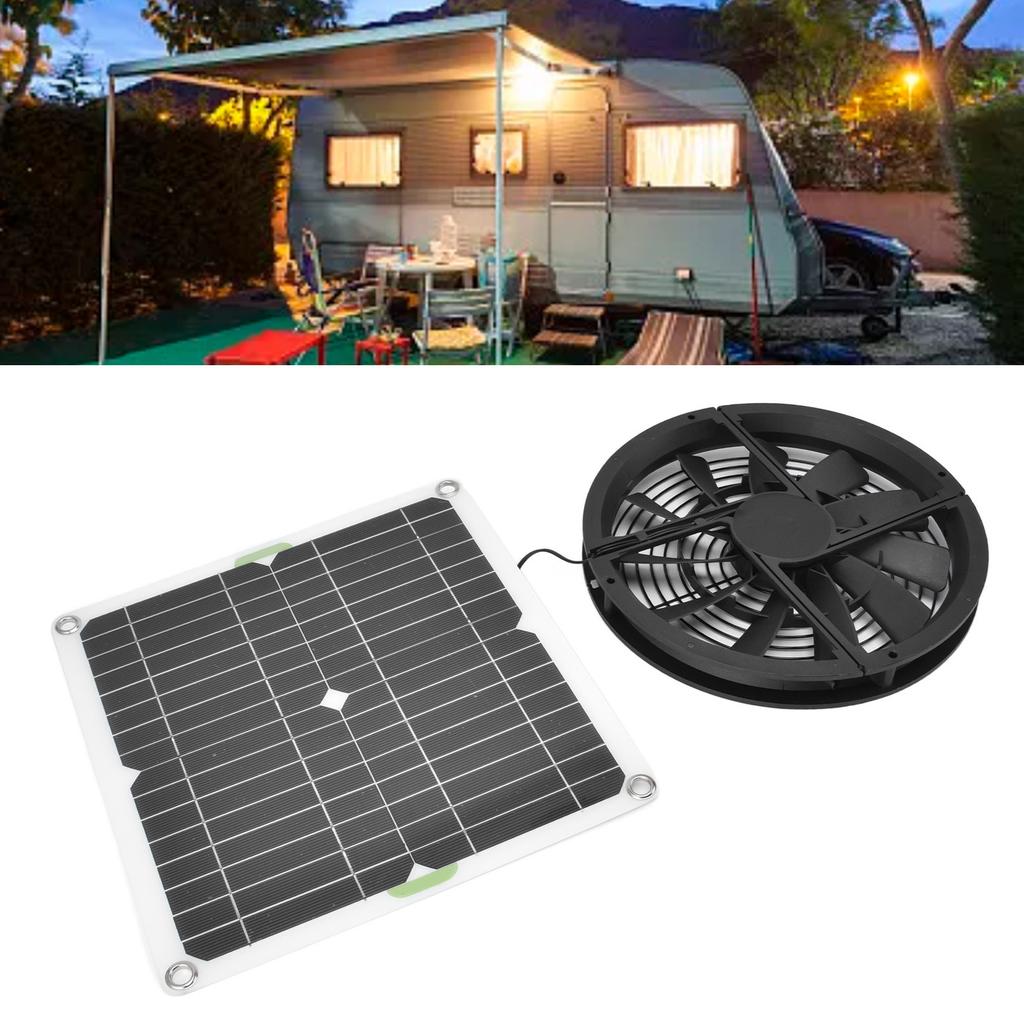 Solar Panel Powered Charger Fan Kit 100W 12V Solar Exhaust Fan with Panel for Chicken Coop Greenhouse Chicken Coop Shed 4