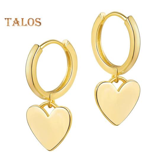 

1 пара женских сережек с застежкой-молнией в форме сердца, полированная поверхность, однотонные висячие серьги для свиданий, выпускных вечеринок, серьги-подвески B золотистый