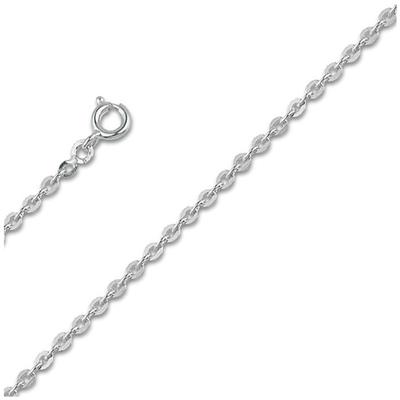 [R5737] - Artisanal Silver Chain 'Choréographie' Silver (rhodium) - 45cm 2mm