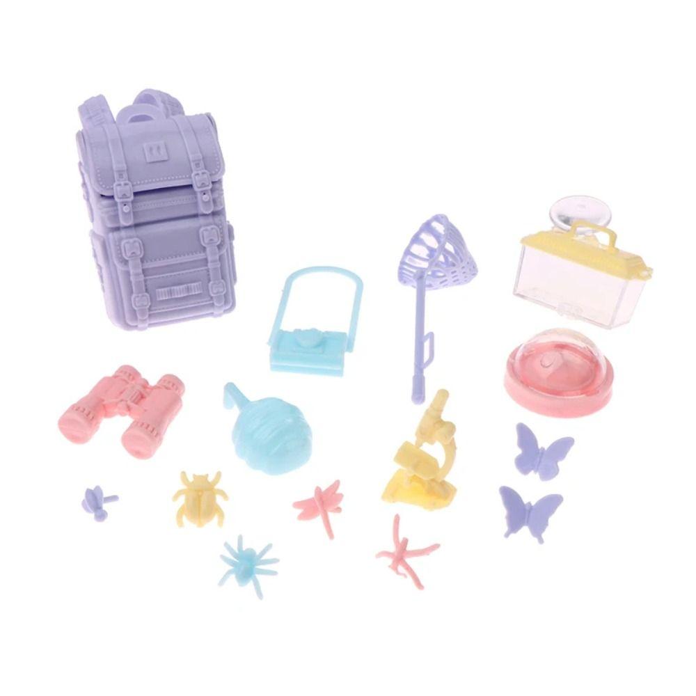 Simulated Doll Camping Kit Outdoor Picnic Doll Mini Tent Dollhouse Tent 1/12 Scale