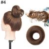 100% cabello humano moño Scrunchies Updos donut moño extensiones de cabello envolver cola de caballo