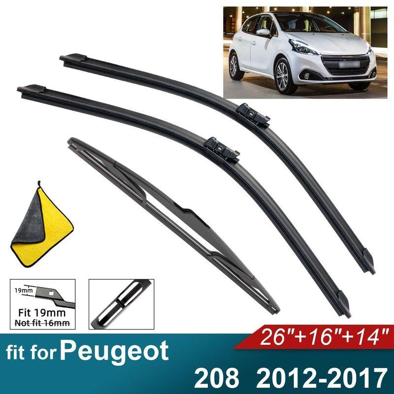 Car Windshield Wiper Blades Fit For Peugeot 208 Rear Wiper Blades Soft Rubber Auto Front Windscreen