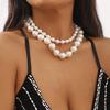 New Models In Spring and Summer In Europe, America, Exaggerated Large Pearls Stacked with Elegant Vacation and Casual Style Necklaces