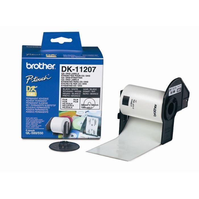 Étiquettes CD/DVD Brother - DK11207 - Blanc - Compatible QL500/550