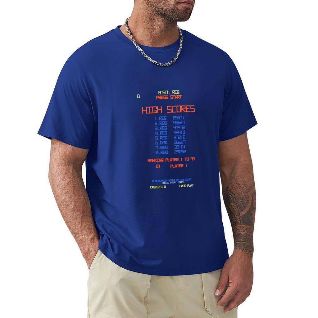 Dmk High Score : Night Of The Comet T-Shirt Vintage Graphic Tee Street Wear Mens Graphic T-Shirts Anime
